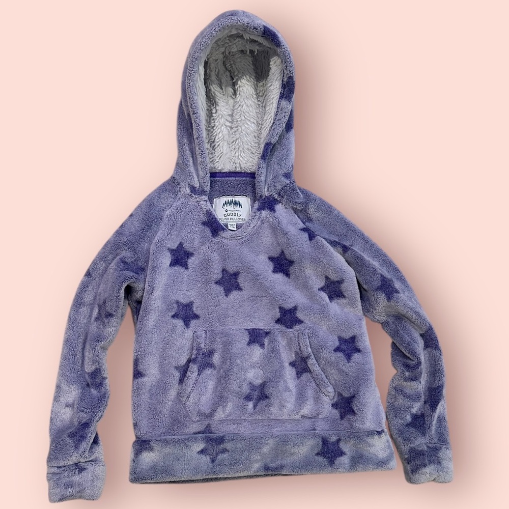 Girls Purple Star Hoodie
